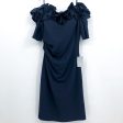 XSCAPE Women s Brynleigh Short Scuba Crepe Ruffle Top Dress Size 14 Navy For Discount