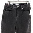 GOOD AMERICAN Good Boy Straight Jeans 6 28 Black Stretch Denim Busted Knee NWT on Sale