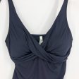 SEA LEVEL SWIM Eco Essentials Cross Front Tankini Top US 12 Blue Night Sky For Discount