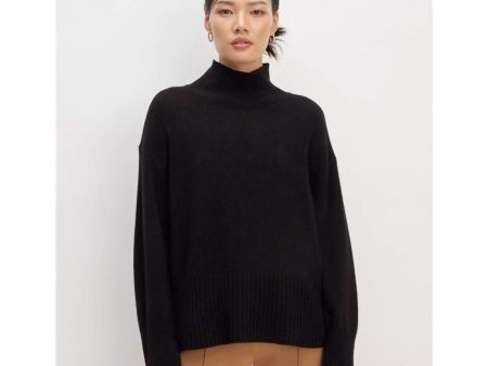 EVERLANE Women s The Cashmere Oversized Turtleneck Sweater Small Core Black NWT Online