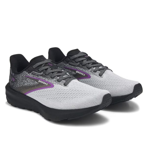 Brooks Womens Launch 10 GTS Athletic Shoes 8 Wide EU 39 Black White Violet NIB For Sale