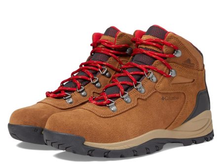 Columbia Women Newton Ridge Plus Amped Hiking Boots 9.5 Wide Tan Red WP For Cheap