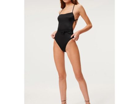 GOOD AMERICAN Barely There One-Piece Swimsuit Size 3 Large Black NWT Online now