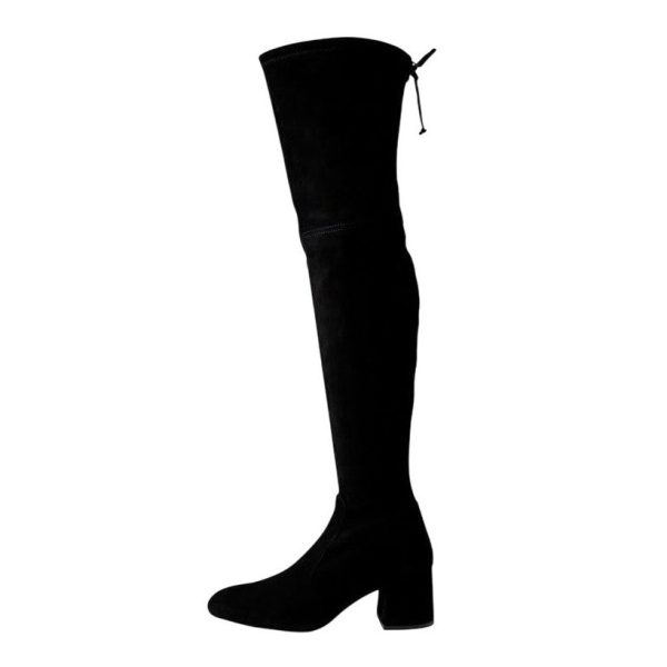 Stuart Weitzman Womens Flareland Tall Suede Boots US 8B EU 38-39 Black Sale