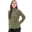 AVENTURA Women s Harlow Zip Neck Fleece Sweater Large Deep Lichen Green Discount