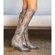 Bed Stu Womens Kathleen Leather Boots US 9.5M EU 40 Taupe Knee-High Online