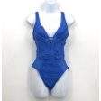 BECCA Women s Color Play Crochet One-Piece Swimsuit Medium Marine Blue NWT For Sale