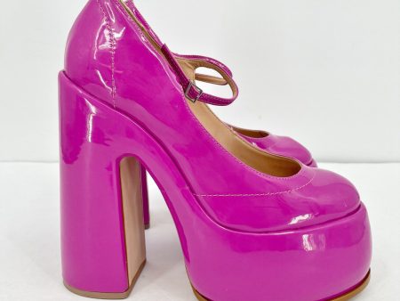 Schutz Womens Zayne Pump US 8B EU 38 Pink Patent Leather Platform Mary Jane Online