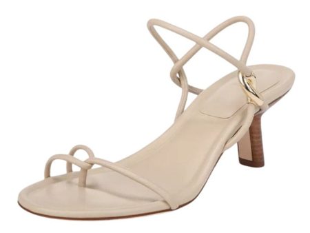 Vince Womens Jolie Strappy Kitten Heel Sandals US 6.5M EU 36.5 Tan Cream Fashion