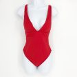 ANDIE SWIM Sardinia One Piece Small Tall Cherry Red Plunge V-Neck NWT Online Sale