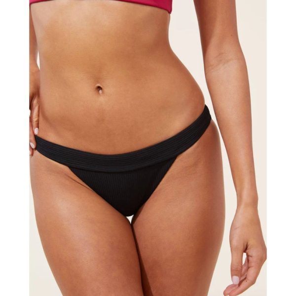 ANDIE SWIM Women s The Banded Cheeky Bikini Bottom Size XL Black Ribbed NWT Hot on Sale