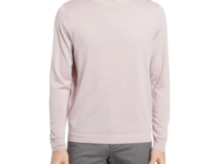 Nordstrom Mens Shop Tech Smart Crew Sweater Large Light Pink Merino Wool NWT $90 Online Hot Sale