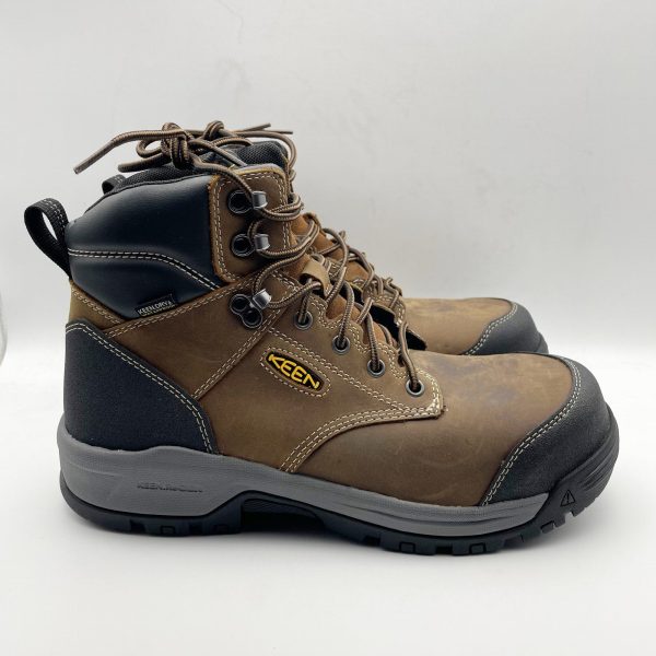 KEEN Mens Evanston 6  Carbon Fiber Toe Work Boots US 10D EU 43 Brown WP on Sale