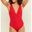 ANDIE SWIM Sardinia One Piece Small Tall Cherry Red Plunge V-Neck NWT Online Sale