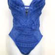 BECCA Women s Color Play Crochet One-Piece Swimsuit Medium Marine Blue NWT For Sale