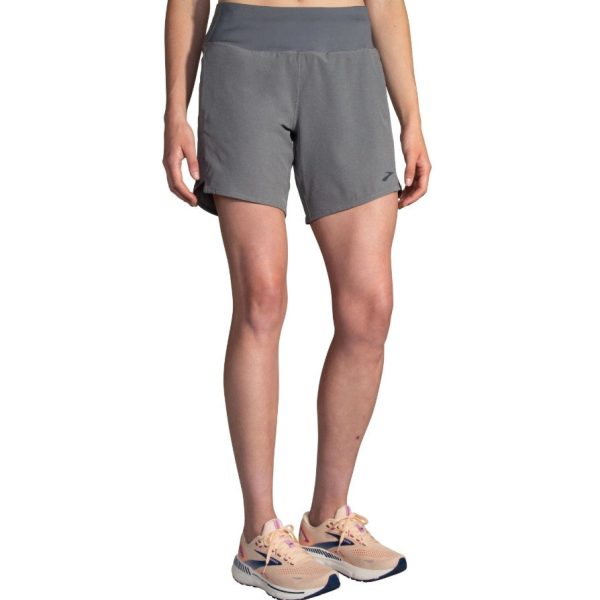 BROOKS Women s Chaser 7  Shorts XL Grey Heather Charcoal Fashion