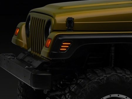 Raxiom 97-06 Jeep Wrangler TJ Axial Series LED Side Marker Lamps- Smoked Online now