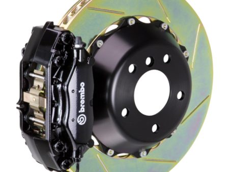 Brembo 05-11 SLK55 06-09 CLK63 AMG Rr GT BBK 4 Piston Cast 2pc 345x28 2pc Rotor Slotted Type1-Black Discount