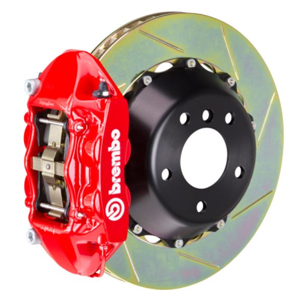 Brembo 05-08 LR3 05-13 Range Rover Sport Rear GT BBK 4 Pist Cast 380x28 2pc Rotor Slotted Type1-Red on Sale