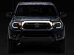 Raxiom 12-15 Toyota Tacoma Axial Series Headlights w  LED Bar- Blk Housing (Clear Lens) on Sale