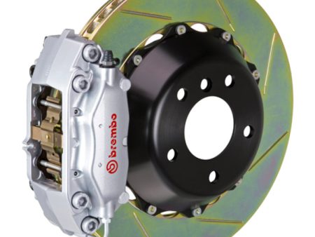 Brembo 05-11 SLK55 06-09 CLK63 AMG Rr GT BBK 4Pist Cast 2pc 345x28 2pc Rotor Slotted Type1-Silver Online now