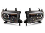 Raxiom 07-13 Toyota Tundra Axial Series Projector Headlights w  LED Bar- Blk Housing (Clear Lens) Online Sale