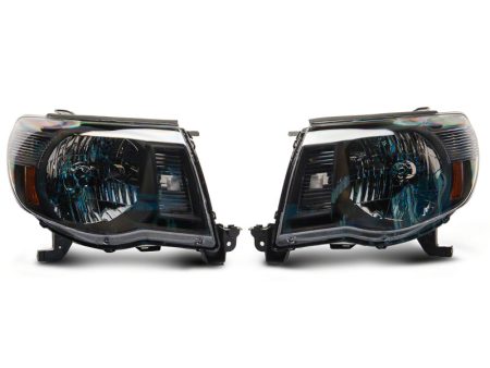 Raxiom 05-11 Toyota Tacoma Axial Series OE Replacement Headlights- Blk Housing (Clear Lens) Fashion