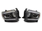 Raxiom 14-21 Toyota Tundra Axial Series Projector Headlights w  LED Bar- Blk Housing (Clear Lens) on Sale