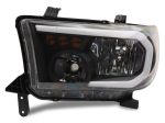 Raxiom 07-13 Toyota Tundra Axial Series Headlights w  SEQL LED Bar- Blk Housing (Clear Lens) Online Hot Sale