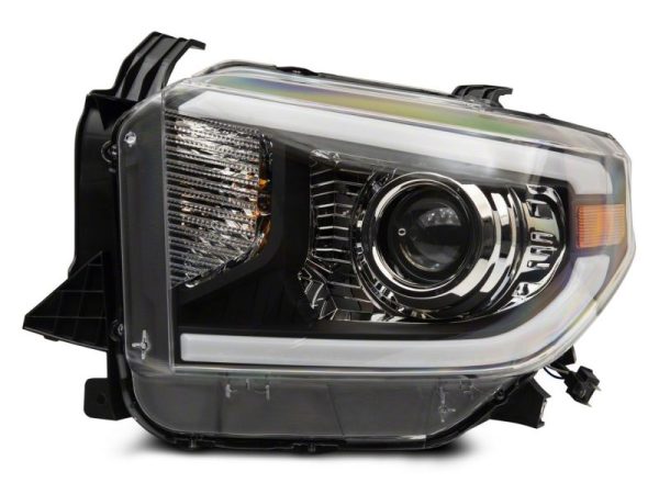 Raxiom 14-21 Toyota Tundra Axial Projector Headlights w  SEQL LED Bar- Blk Housing (Clear Lens) Online