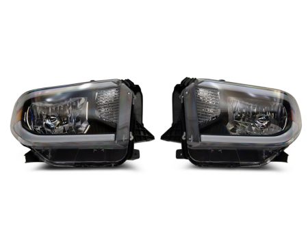 Raxiom 14-21 Toyota Tundra Axial Series Headlights w  LED Bar- Blk Housing (Clear Lens) Online