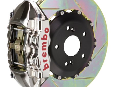 Brembo 06-09 S2000 Rear GTR BBK 4 Piston Billet328x28 2pc Rotor Slotted Type-1- Nickel Plated Online Sale