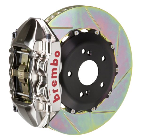 Brembo 06-09 S2000 Rear GTR BBK 4 Piston Billet328x28 2pc Rotor Slotted Type-1- Nickel Plated Online Sale