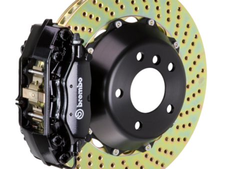 Brembo 04-10 5-Series (Excl. xDrive M5) Rear GT BBK 4 Piston Cast 345x28 2pc Rotor Drilled-Black For Discount