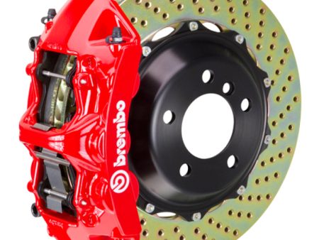 Brembo 05-09 F430 Challenge Rear GT BBK 6 Piston Cast 380x32 2pc Rotor Drilled-Red For Discount