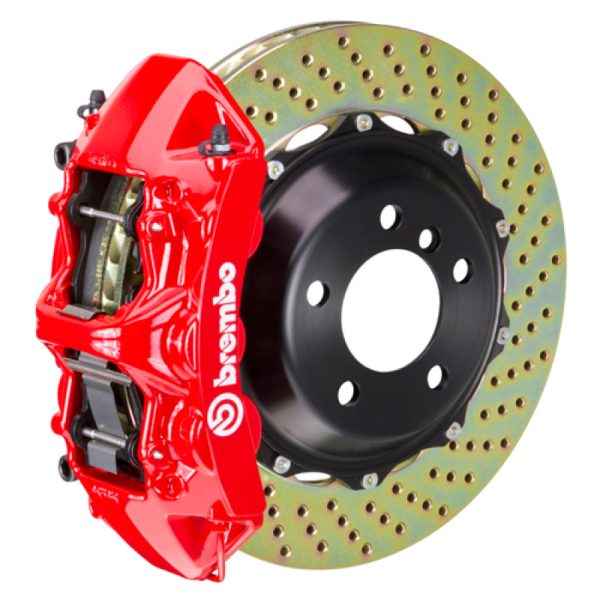 Brembo 05-09 F430 Challenge Rear GT BBK 6 Piston Cast 380x32 2pc Rotor Drilled-Red For Discount