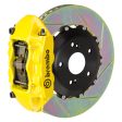 Brembo 06-09 S2000 Rear GT BBK 4 Piston Cast 328x28 2pc Rotor Slotted Type-1- Yellow Discount