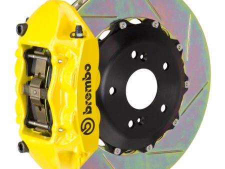 Brembo 06-09 S2000 Rear GT BBK 4 Piston Cast 328x28 2pc Rotor Slotted Type-1- Yellow Discount