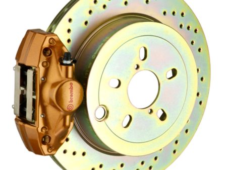 Brembo 02-07 Impreza  wRX (GD GG) Rear GT BBK 2 Piston Cast 2pc 316 x20 1pc Rotor Drilled - Gold Fashion