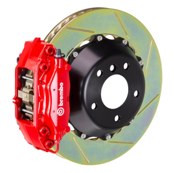 Brembo 04-10 5-Series (Excl. xDrive M5) Rr GT BBK 4Pist Cast 2pc 345x28 2pc Rotor Slotted Type1-Red Online Hot Sale