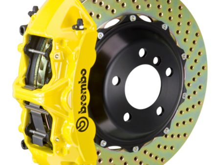 Brembo 08-16 R8 4.2 5.2 (CC Brake Eqpt) Rr GT BBK 6Pis Cast 380x32 2pc Rotor Drilled-Yellow Supply