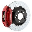 Brembo 06-12 325i 328i (Excl. xDrive) Rr GT BBK 4 Pist Cast 2pc 345x28 2pc Rotor Slotted Type3-Red Supply