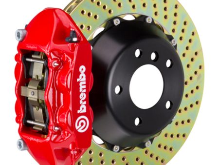 Brembo 07-13 X5 Rear GT BBK 4 Piston Cast 380x28 2pc Rotor Drilled-Red Fashion