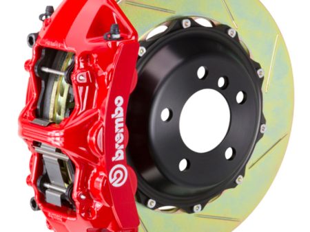 Brembo 08-09 F430 Scuderia Rear GT BBK 6 Piston Cast 380x32 2pc Rotor Slotted Type1-Red Sale