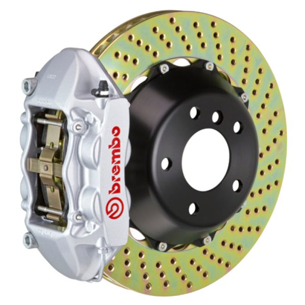 Brembo 05-07 Quattroporte 08 GranTurismo Rear GT BBK 4 Piston Cast 380x28 2pc Rotor Drilled -Silver For Cheap