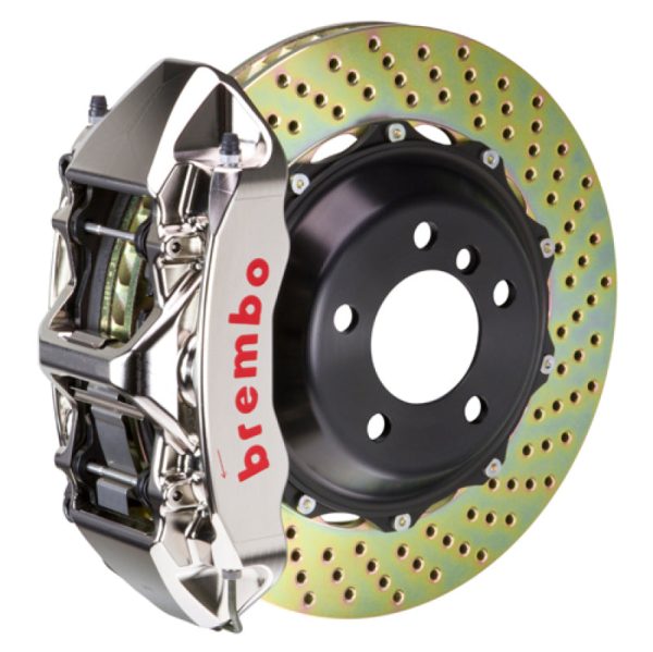 Brembo 05-09 F430 Challenge Rear GTR BBK 6 Piston Billet380x32 2pc Rotor Drilled- Nickel Plated Fashion