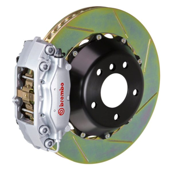 Brembo 06-11 GS300 Rear GT BBK 4 Piston Cast 2pc 345x28 2pc Rotor Slotted Type1-Silver Supply