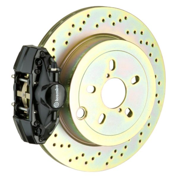 Brembo 08-14 WRX 10-14 Legacy 2.5i Rear GT BBK 2 Piston Cast 2pc 316 x20 1pc Rotor Drilled-Black on Sale