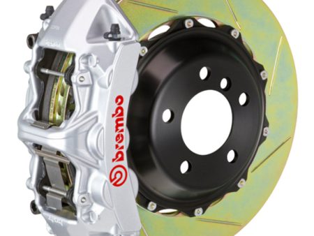 Brembo 08-16 R8 4.2 5.2 (CC Brake Eqpt) Rr GT BBK 6Pis Cast 380x32 2pc Rotor Slotted Type1-Silver Hot on Sale