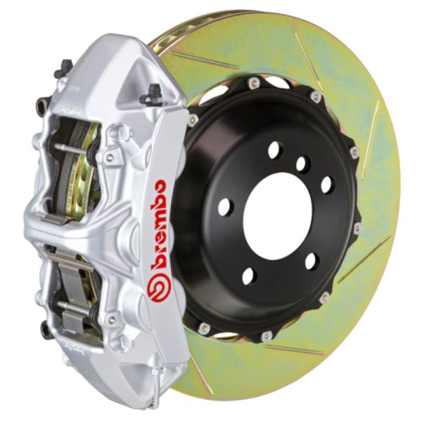 Brembo 08-16 R8 4.2 5.2 (CC Brake Eqpt) Rr GT BBK 6Pis Cast 380x32 2pc Rotor Slotted Type1-Silver Hot on Sale